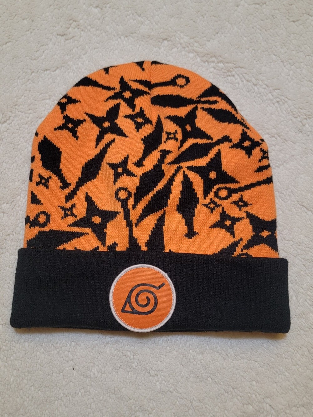 Naruto Hidden Leaf Village Shuriken Knit Cuffed Beanie – CultureFly